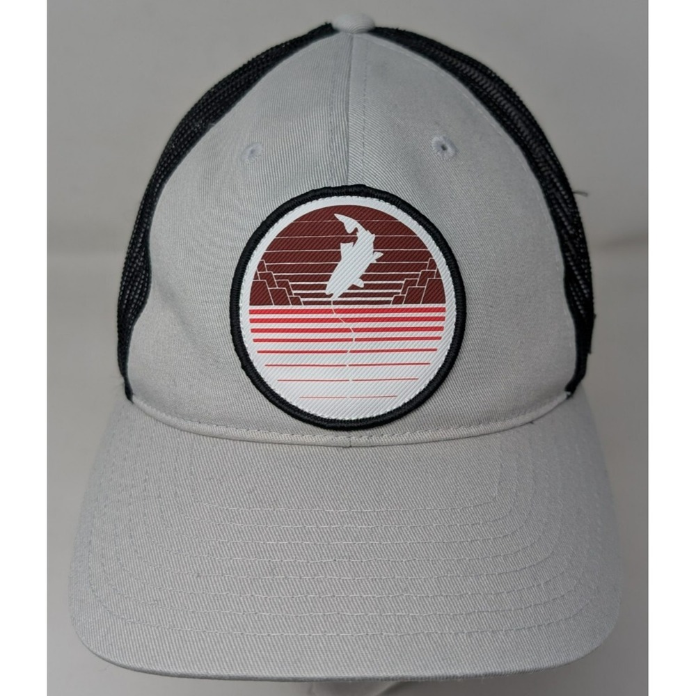 Columbia PFG Fishing Mesh Trucker Hat Snapback Baseball Hat Trout Patch VTG Gray